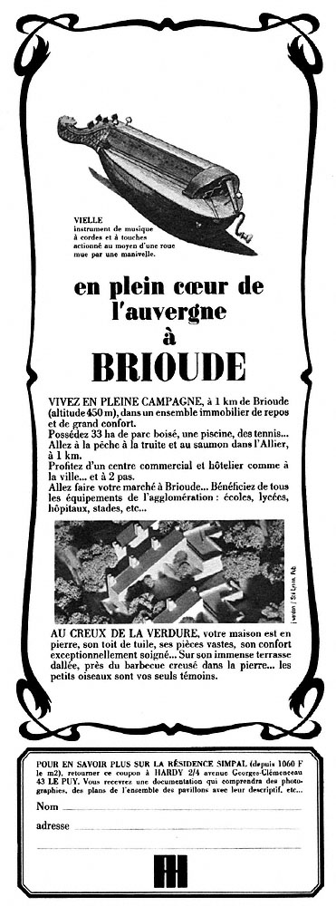 Publicit� Programmes Immobiliers 1968