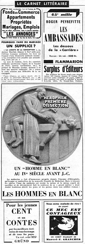 Publicit� Carnet Litt�raire 1951