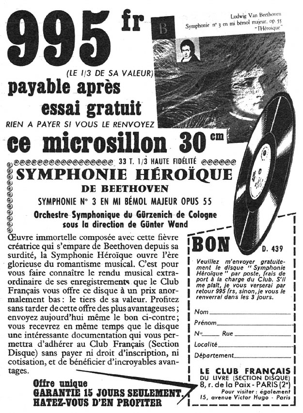 Marque Club Fran�ais du Livre 1958