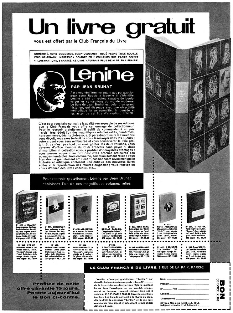 Marque Club Fran�ais du Livre 1960