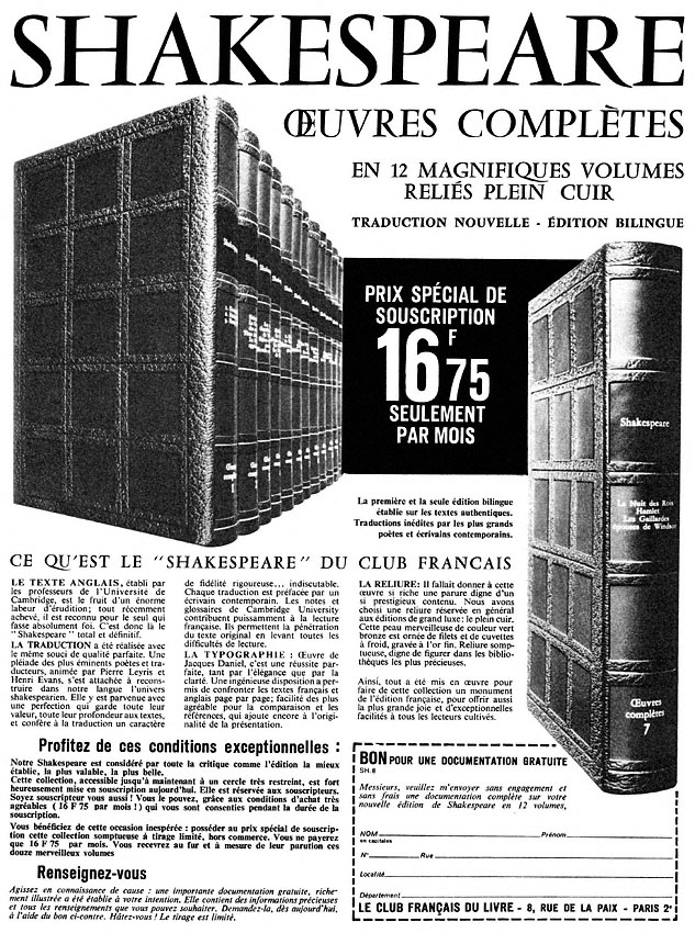 Marque Club Fran�ais du Livre 1965