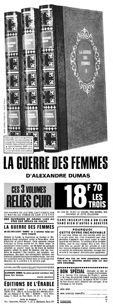 Publicit� Editions Erable 1968