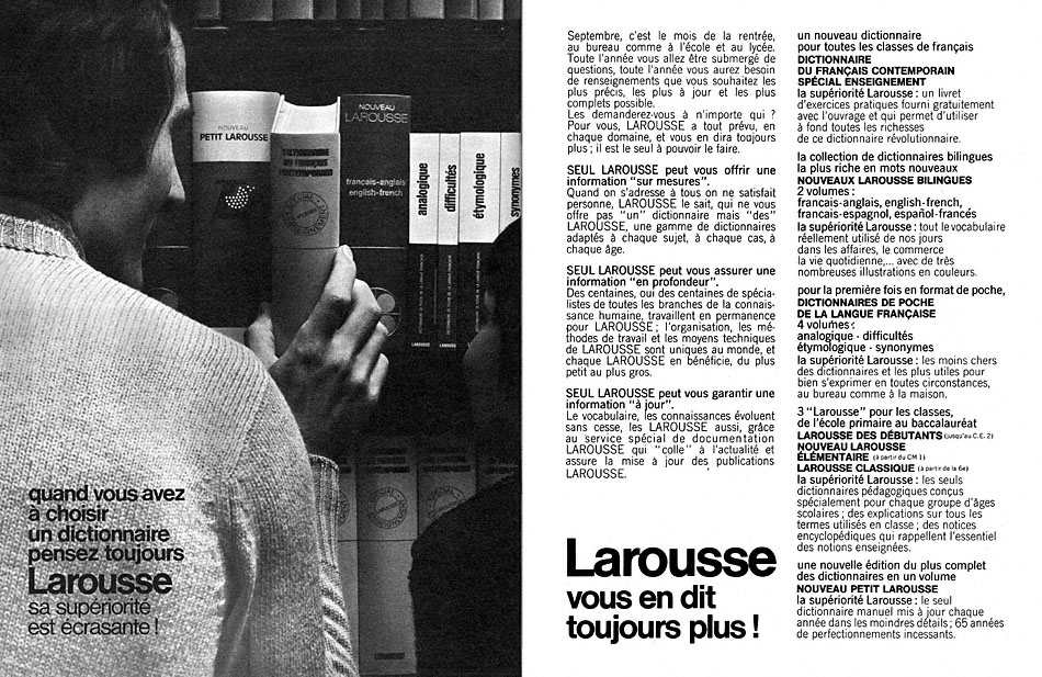 Publicit� Larousse 1971