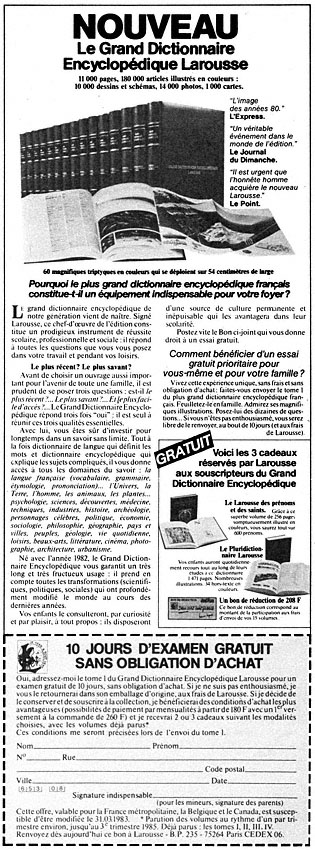 Publicit� Larousse 1983