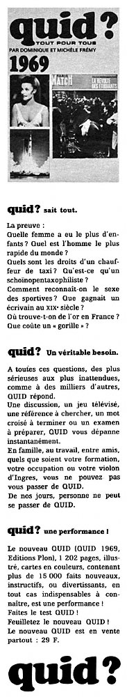 Publicit� Divers 1968