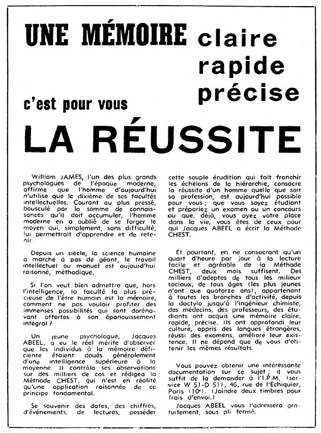 Publicit� Divers 1960