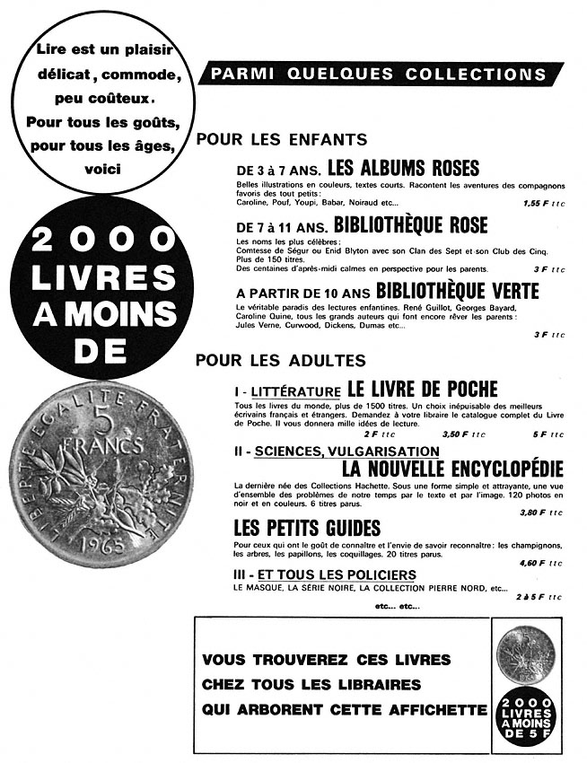 Publicit� Divers 1965