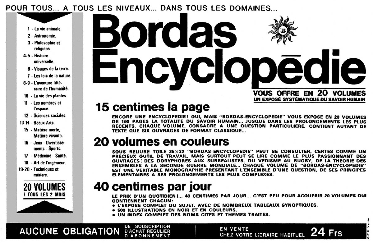 Publicit� Divers 1968