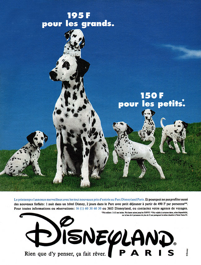 Publicit� Disneyland 1995