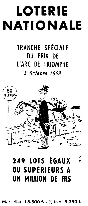 Publicit� Loterie Nationale 1952