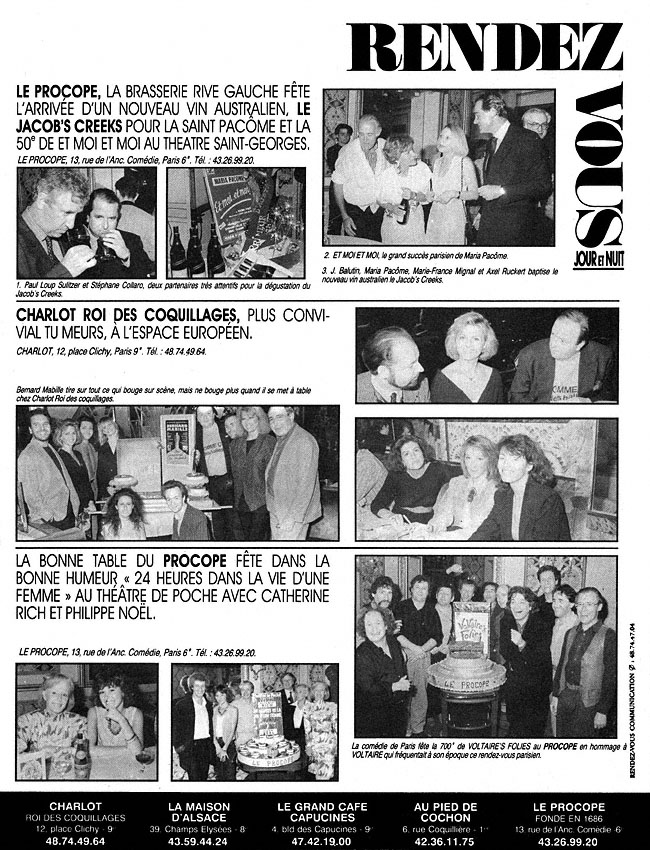 Publicit� Rendez Vous 1990