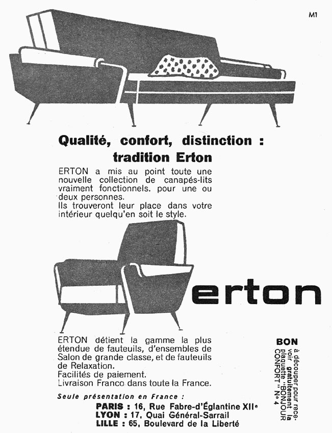 Publicit� Erton 1960