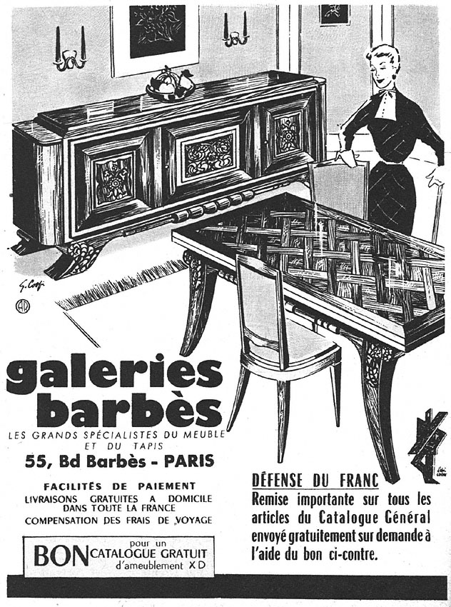 Marque Galeries Barb�s 1952