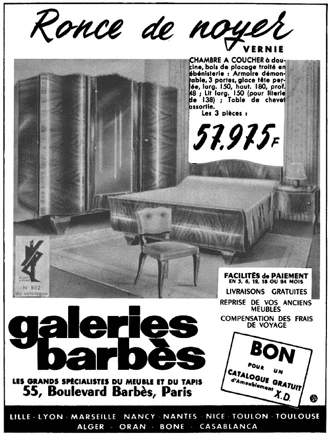 Marque Galeries Barb�s 1953