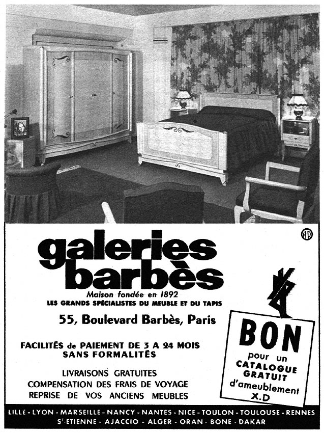 Marque Galeries Barb�s 1954