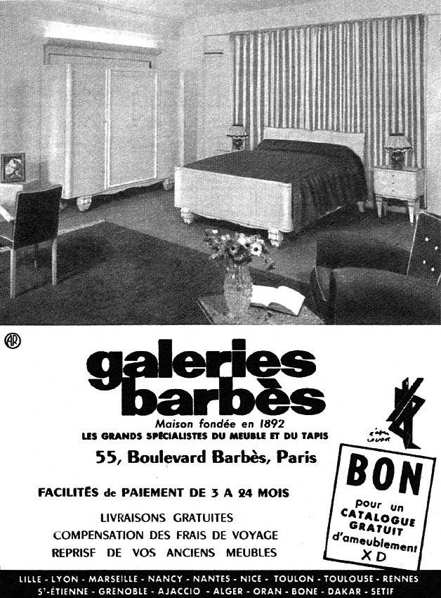 Marque Galeries Barb�s 1954