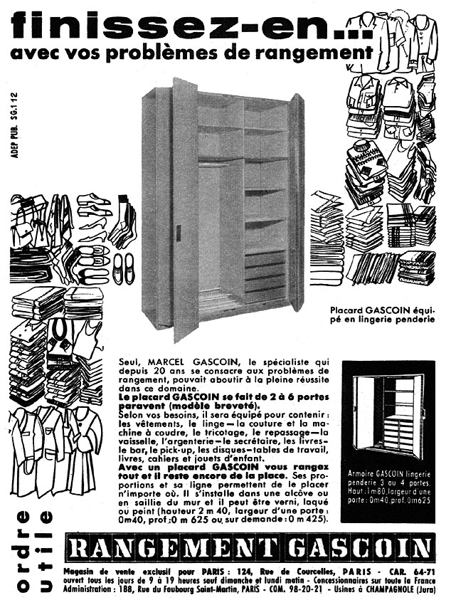 Publicit� Gascoin 1957