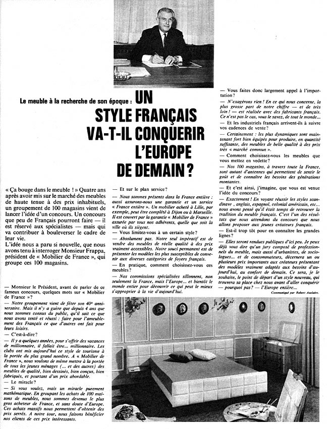 Publicit� Mobilier de France 1966