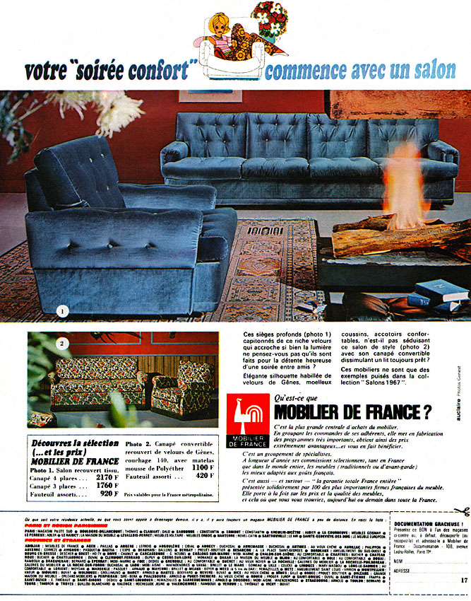 Publicit� Mobilier de France 1967
