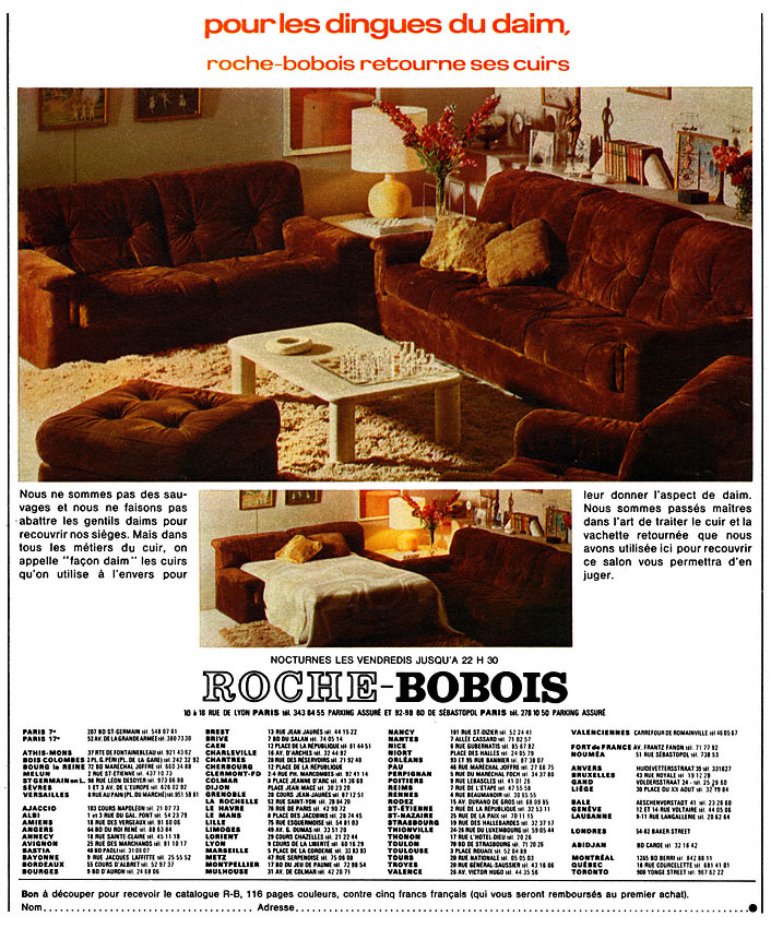 Publicit� Roche & Bobois 1973
