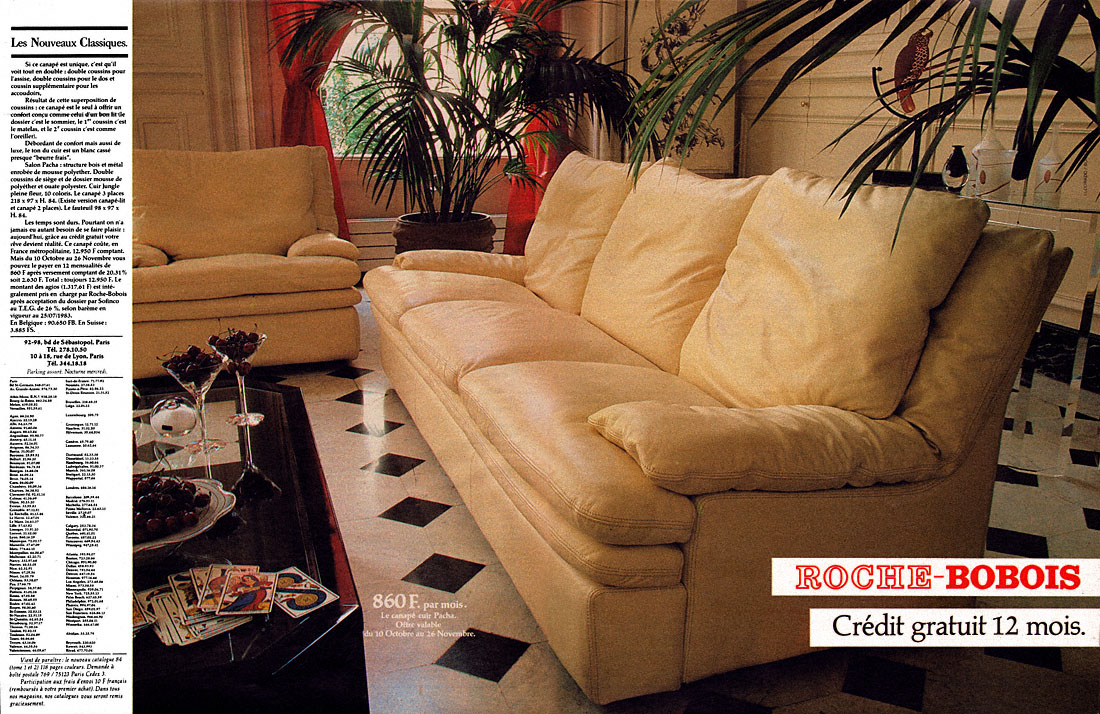 Publicit� Roche & Bobois 1983