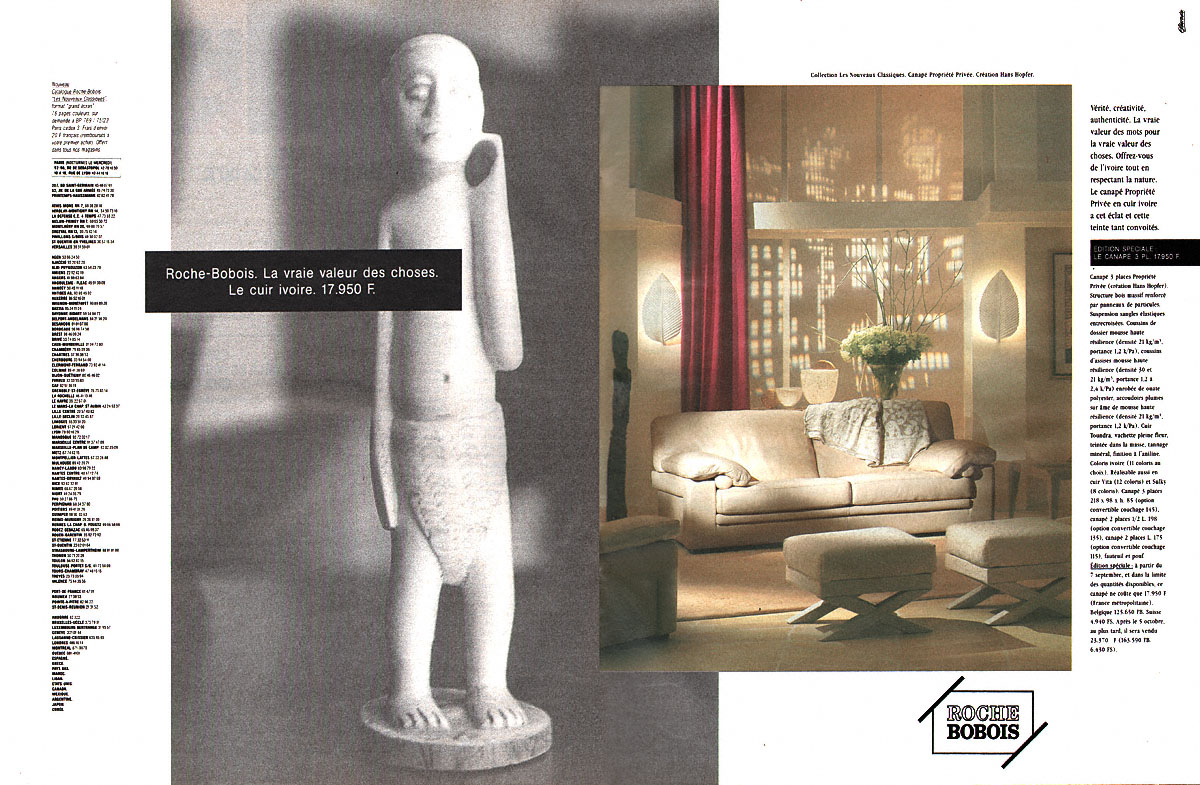 Publicit� Roche & Bobois 1992