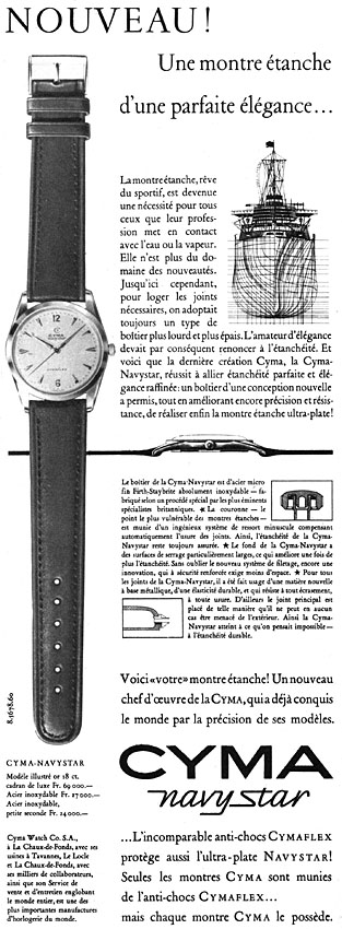 Publicit� Cyma 1956