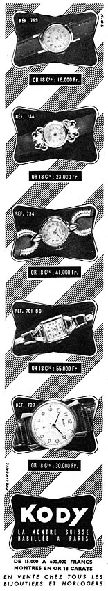 Publicit� Kody 1952