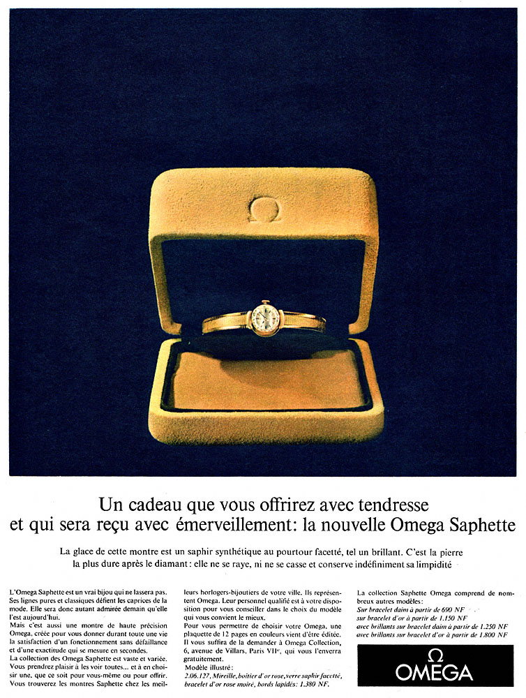 Publicit� Omega 1962