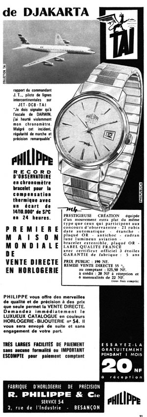 Publicit� Philippe 1962