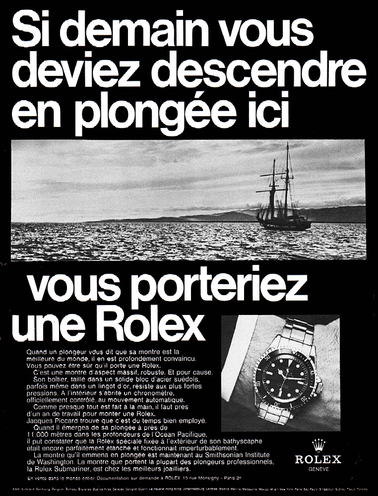 Publicit� Rolex 1968