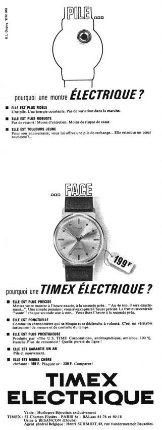 Publicit� Timex 1963
