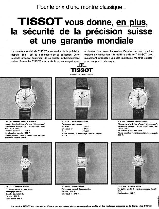 Publicit� Tissot 1964