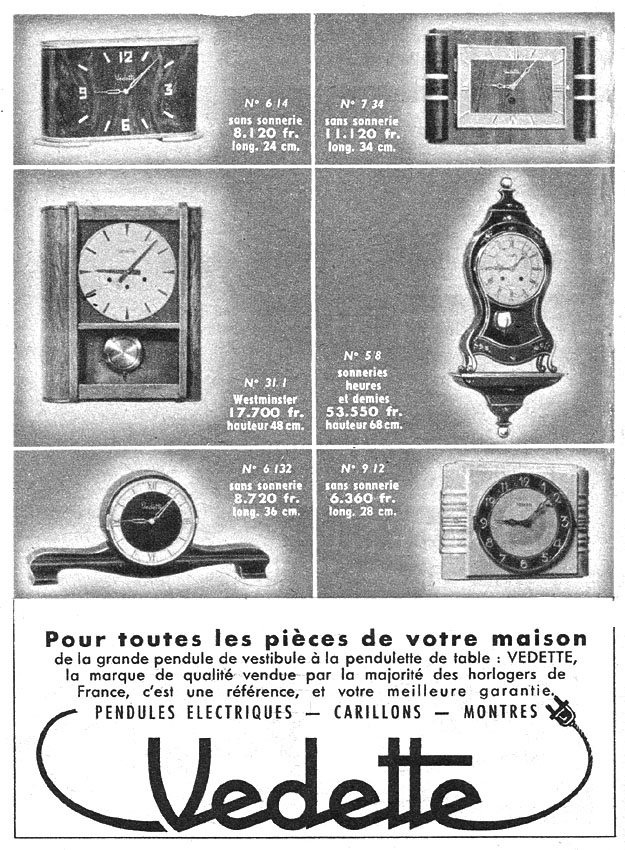 Publicit� Vedette 1954