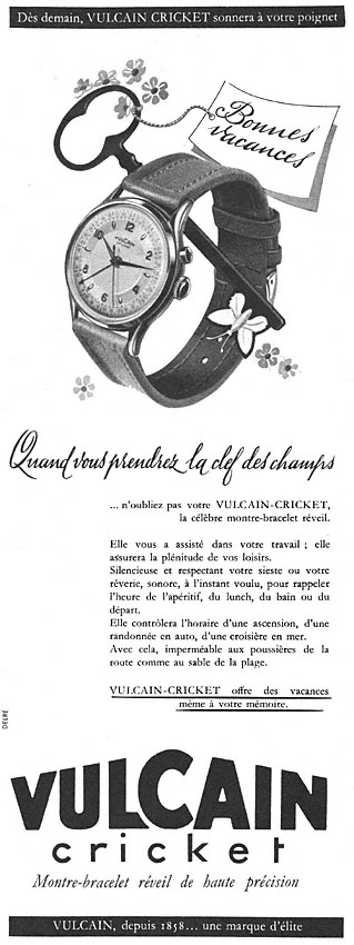 Publicit� Vulcain 1952