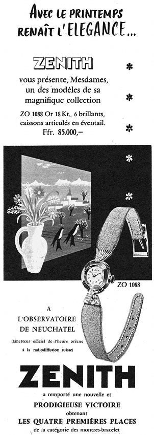 Publicit� Zenith 1955