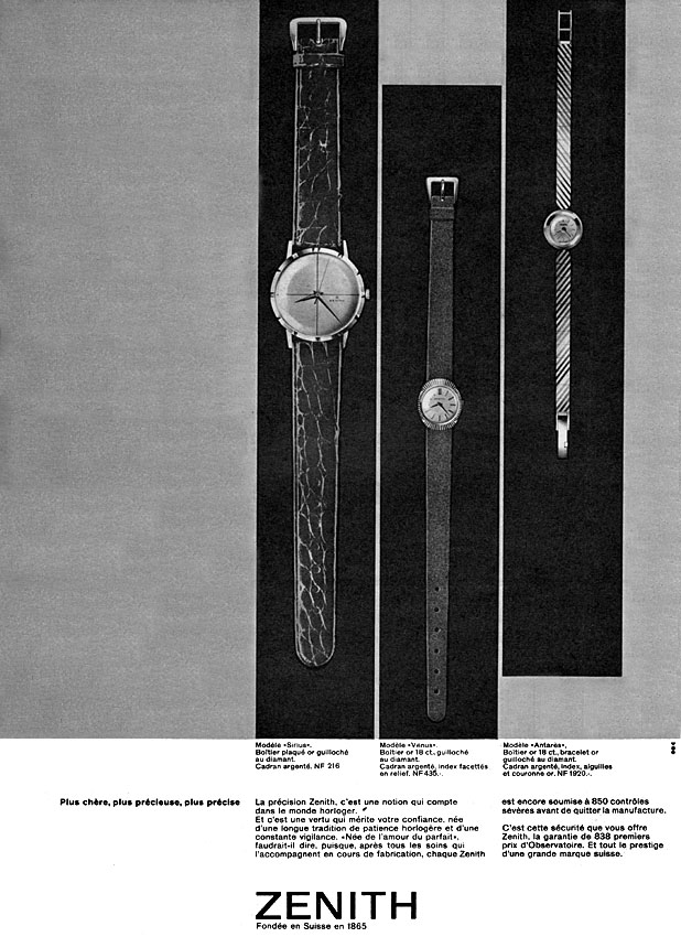 Publicit� Zenith 1961