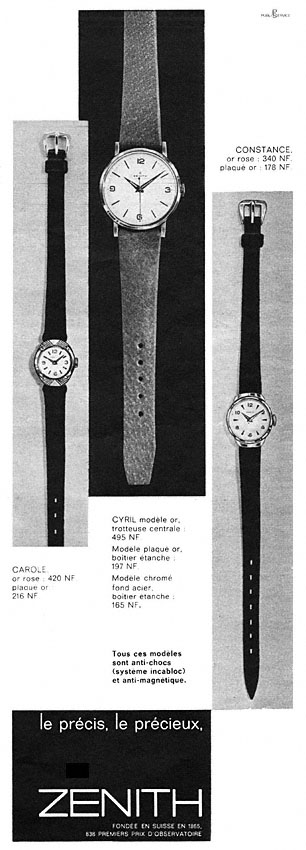 Publicit� Zenith 1962