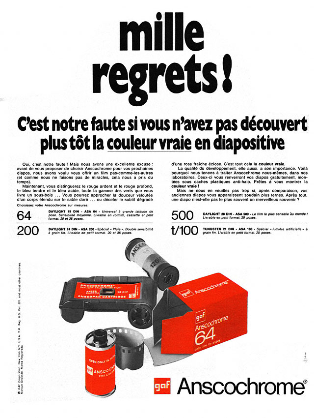 Publicit� Gaf 1969