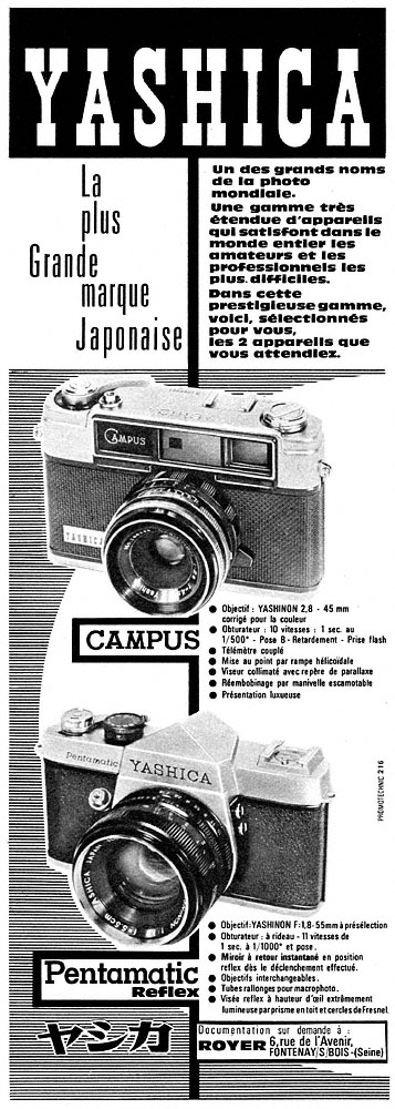 Publicit� Yashica 1962