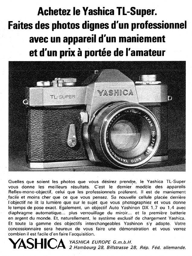 Publicit� Yashica 1967