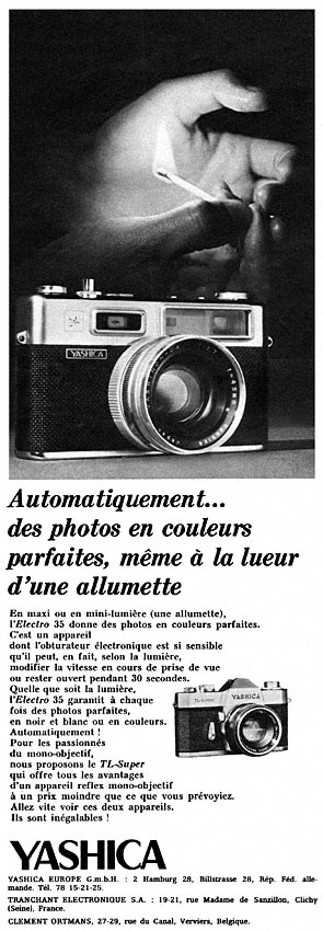 Publicit� Yashica 1968