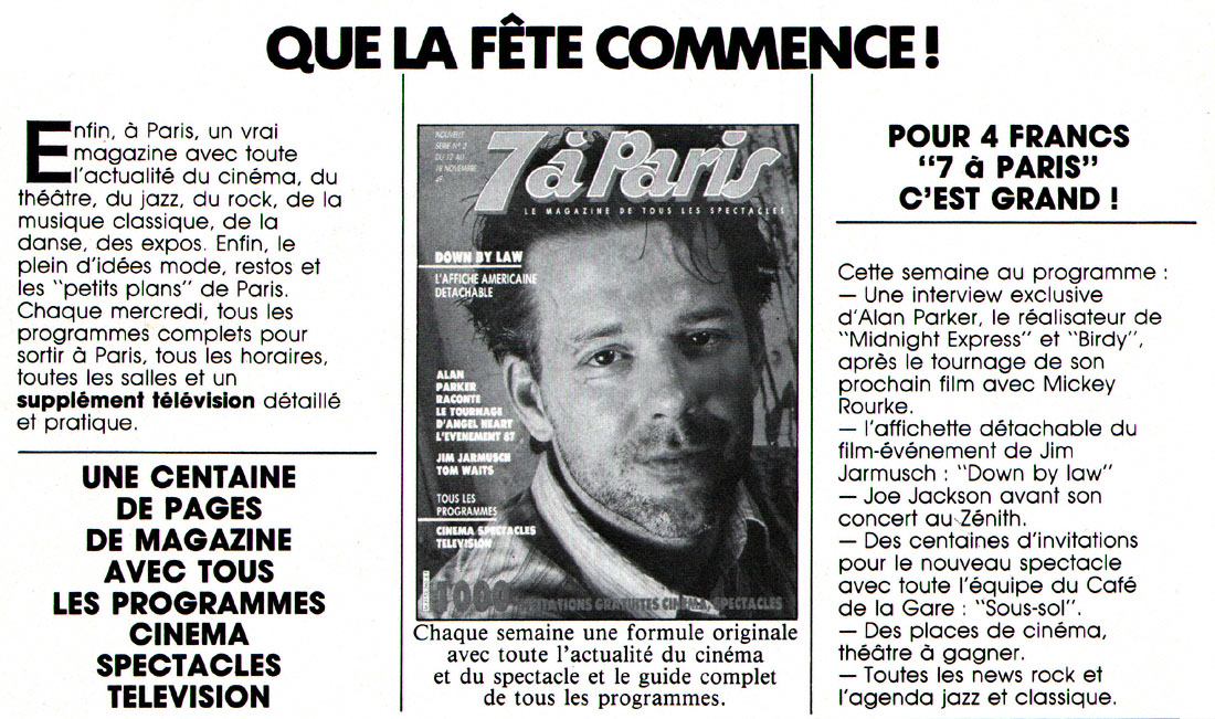 Publicit� 7aParis 1986