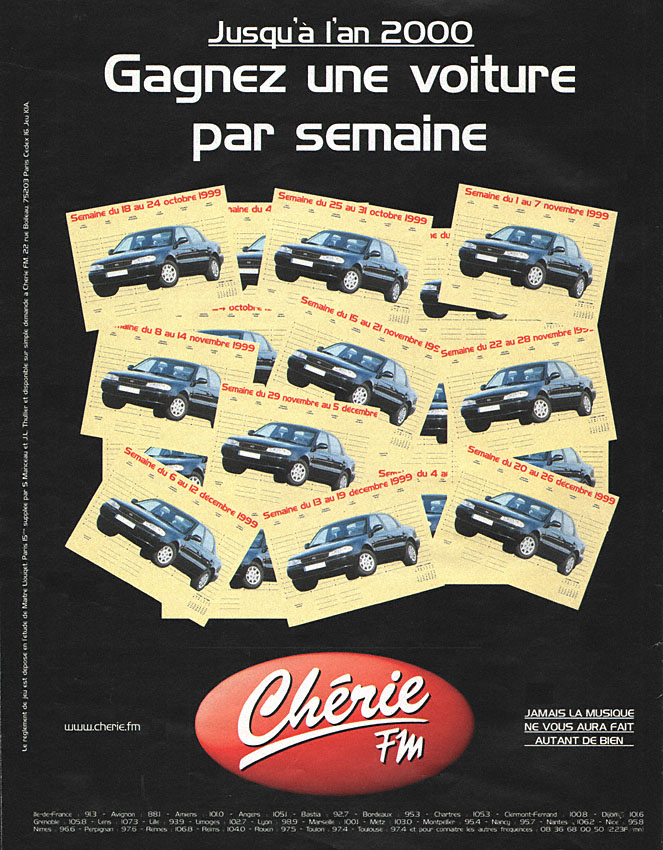 Publicit� Cherie Fm 1999