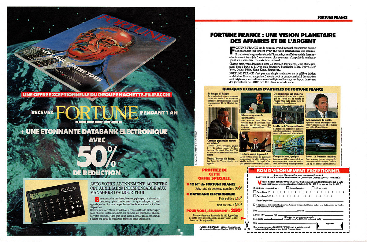Publicit� Fortune 1989