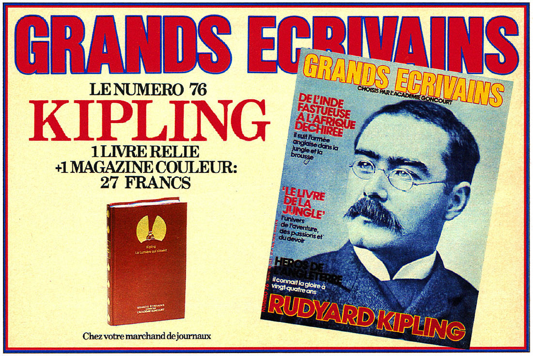 Publicit� Grands �crivains 1988