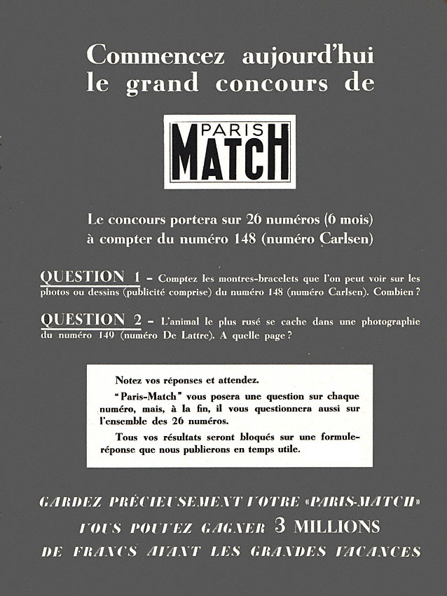 Publicit� Match 1952