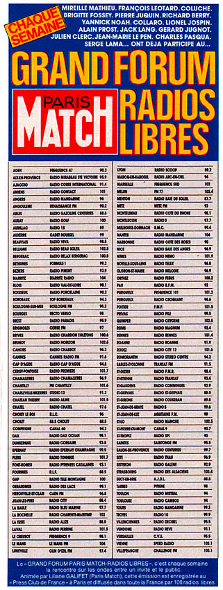 Publicit� Match 1987