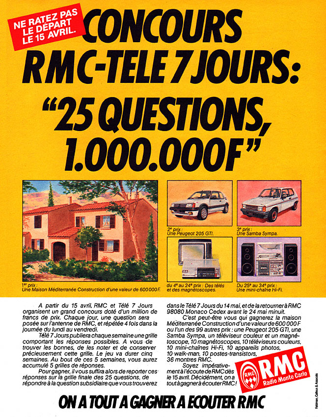 Marque Radio Monte Carlo 1985
