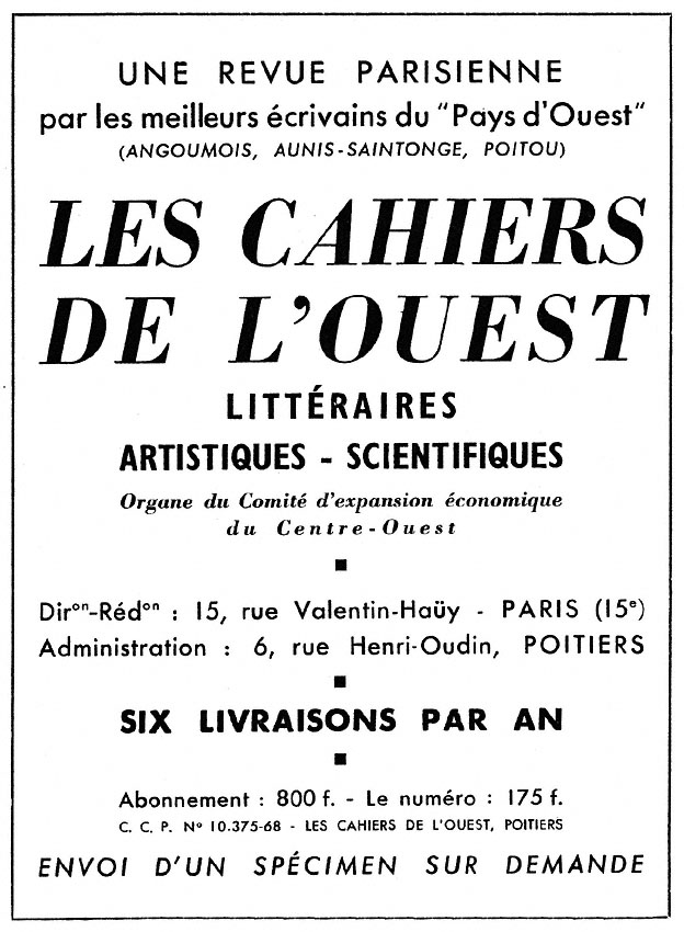 Publicit� Divers 1956